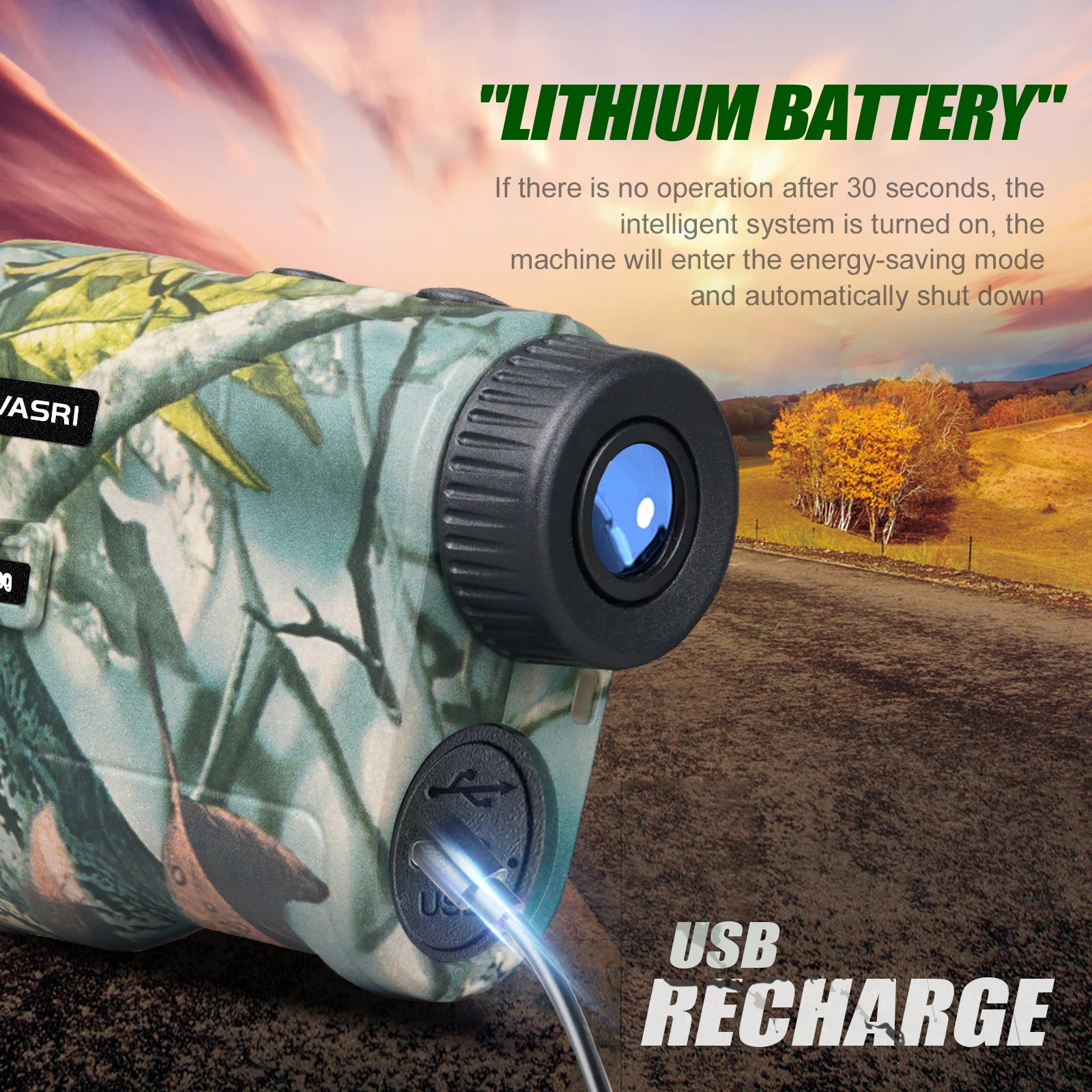 REVASRI Hunting Laser Rangefinder 1000 Yards with Rechargeable Battery Hunting Range Finder with Target Acquisition Technology