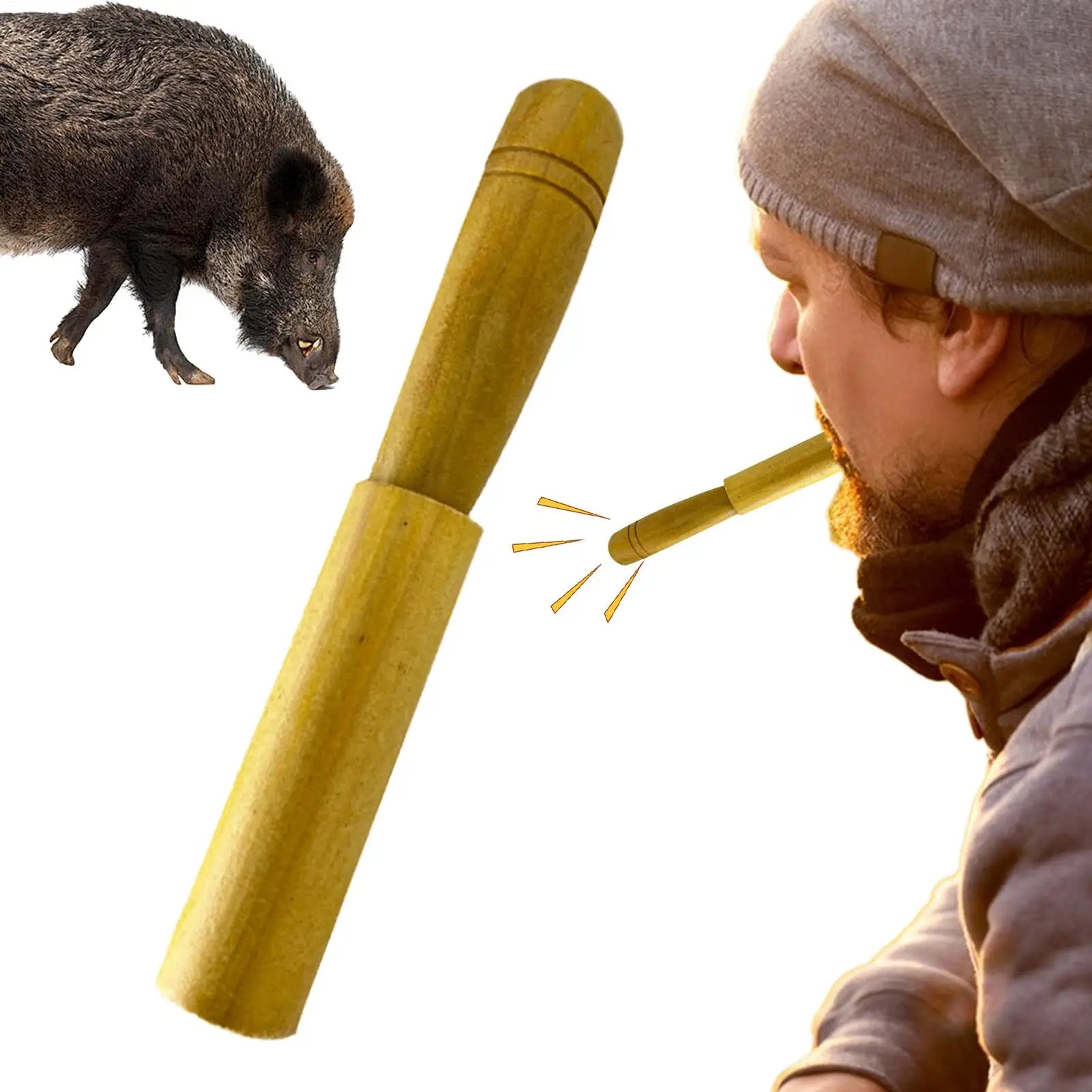 Portable Imitation Sound Hog Call Tool Outdoor Log Wild Boar Whistle To Attract Wild Boars Attract Wild Boar Whistle Wooden Hog