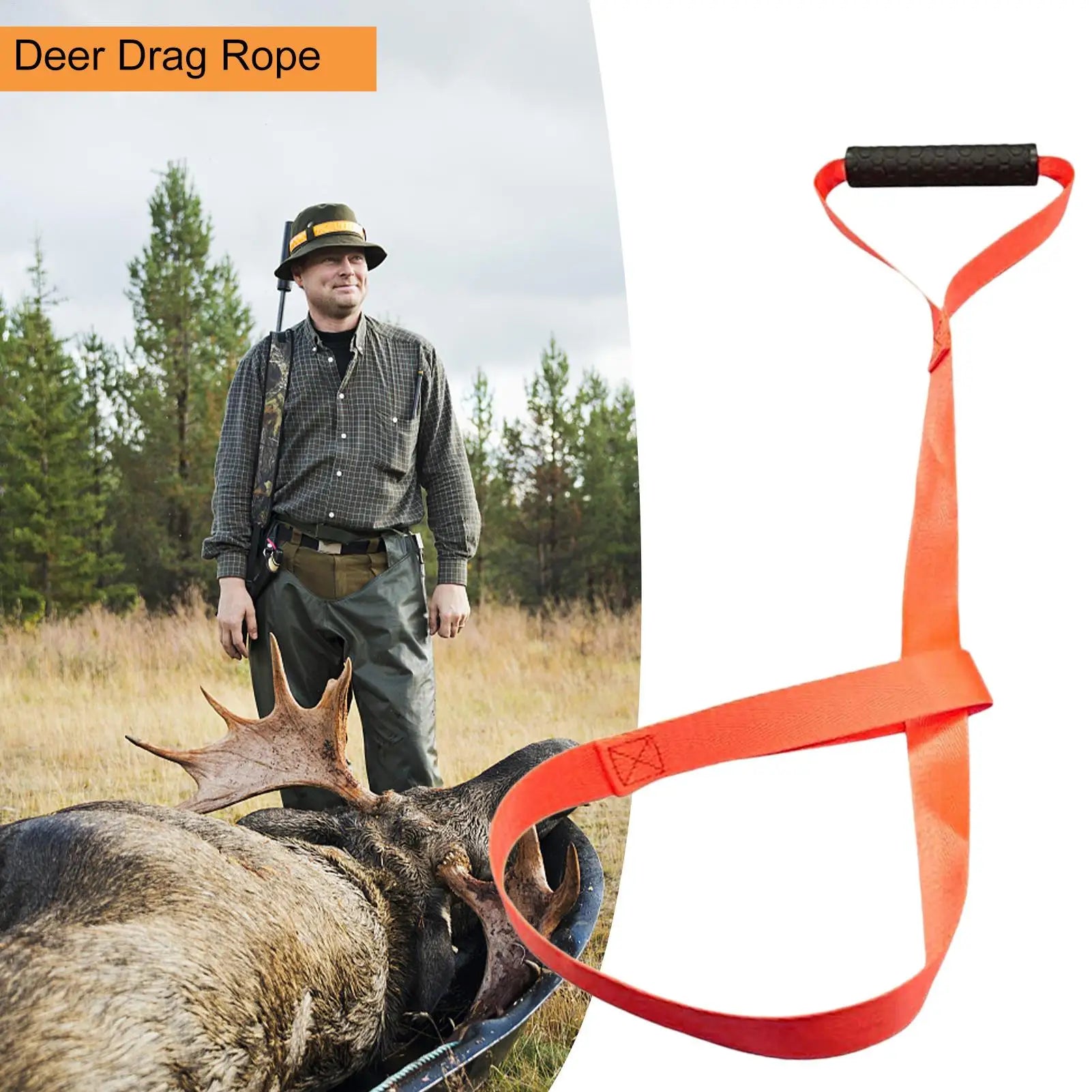 Deer Drag Rope Multi-Purpose Deer Hunting Gear Folding Pulling Strap Dragging Pull Belt for Luggage Wild Boar Trees Goat