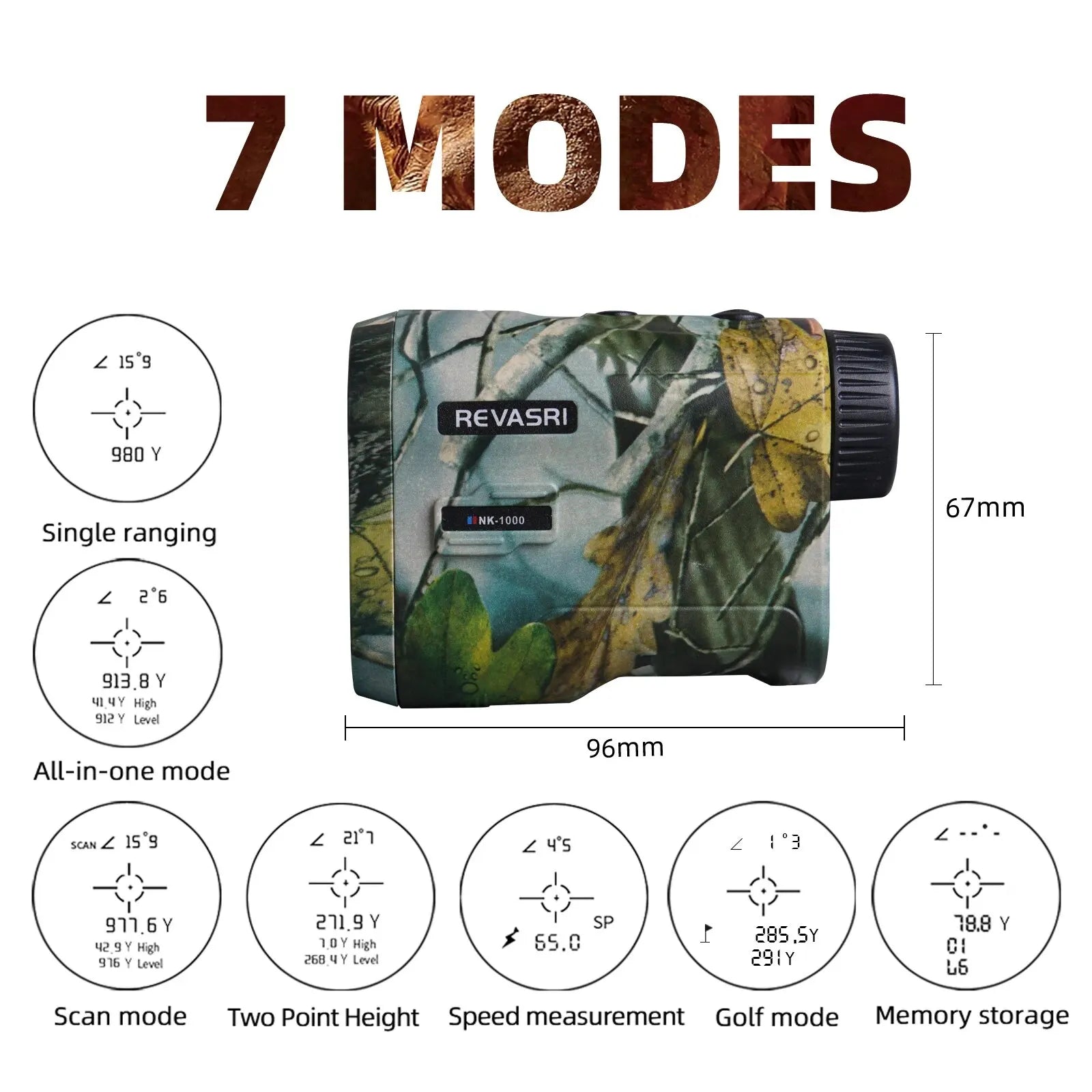 REVASRI Hunting Laser Rangefinder 1000 Yards with Rechargeable Battery Hunting Range Finder with Target Acquisition Technology