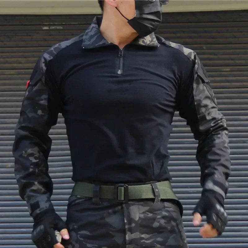 2/3PCS Combat Uniform Soft Fleece Tactical Suits Milit Camo Sets Hunting Shirts Cargo Pants Trainning Airsoft Paintball Clothes