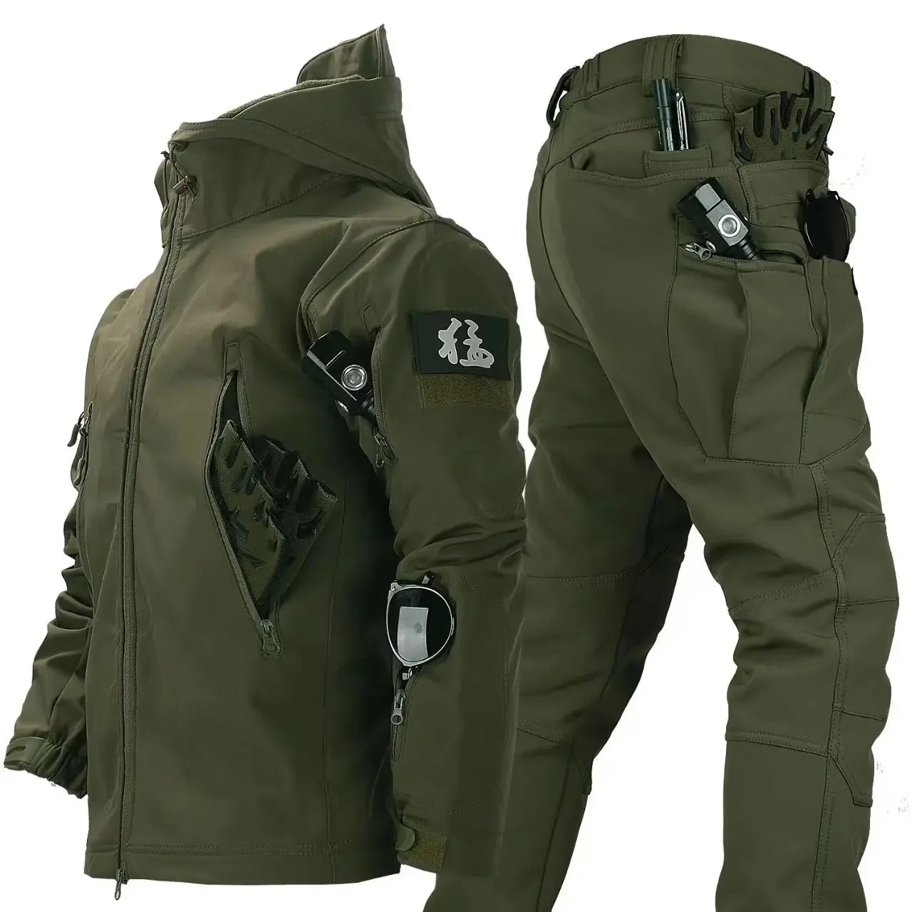 2/3PCS Combat Uniform Soft Fleece Tactical Suits Milit Camo Sets Hunting Shirts Cargo Pants Trainning Airsoft Paintball Clothes
