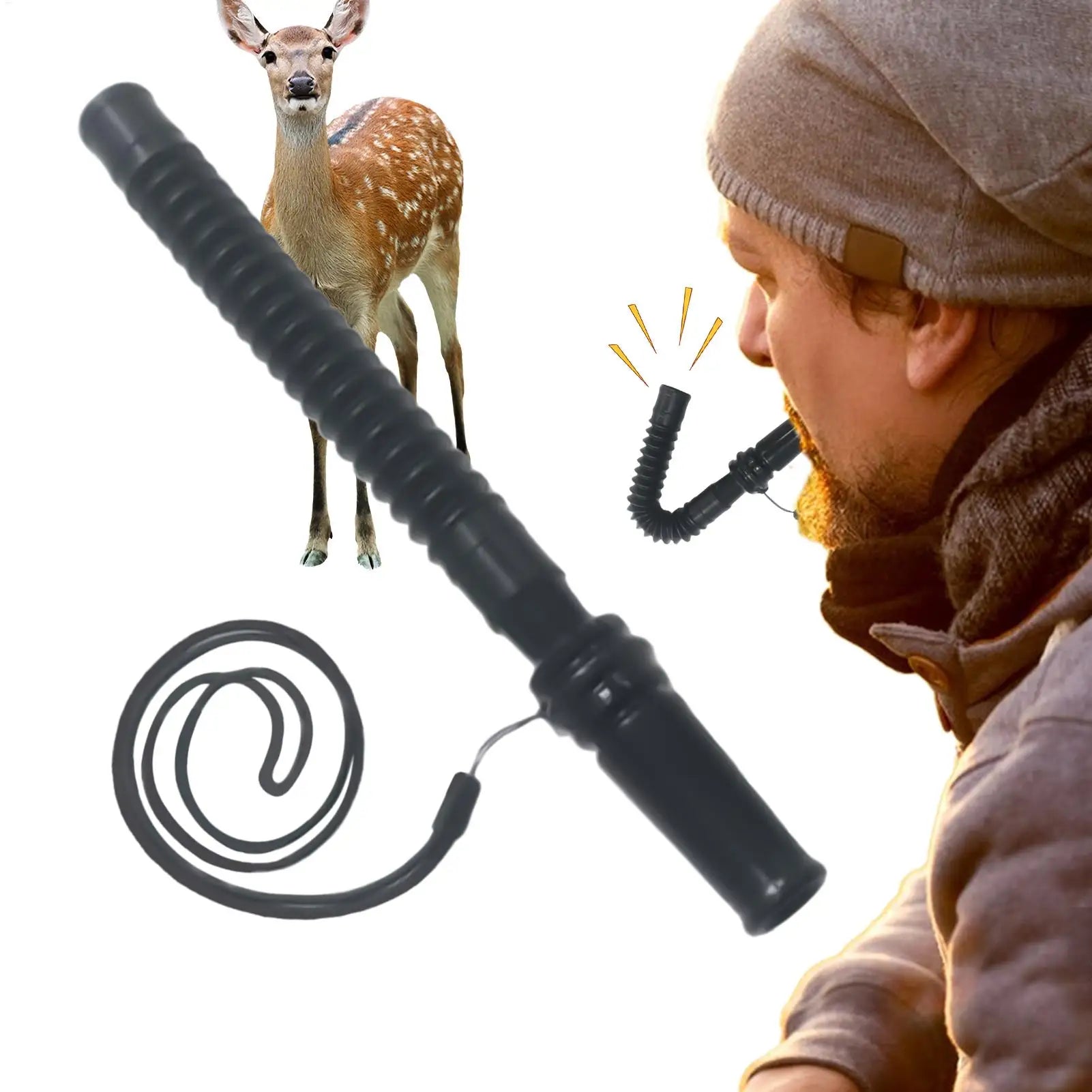 Hunting Deer Call with Lanyard Portable Outdoor Hunting Doe Fawn Call Realistic Vocalizations Hunters Lures for Mountain Terrain