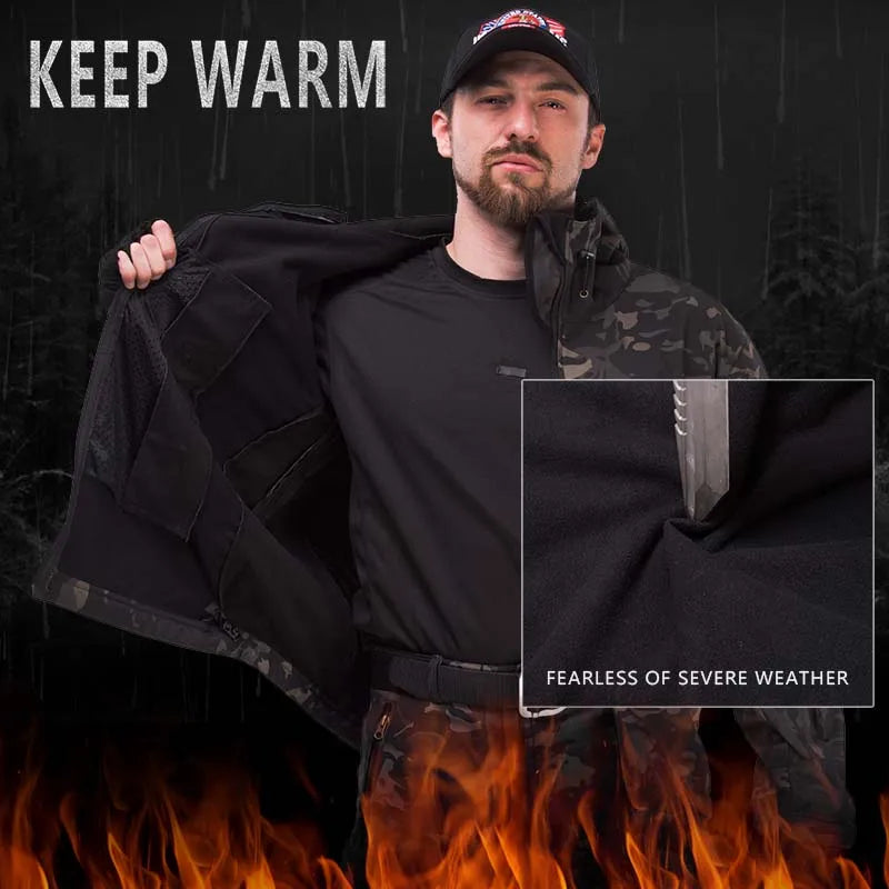 2/3PCS Combat Uniform Soft Fleece Tactical Suits Milit Camo Sets Hunting Shirts Cargo Pants Trainning Airsoft Paintball Clothes