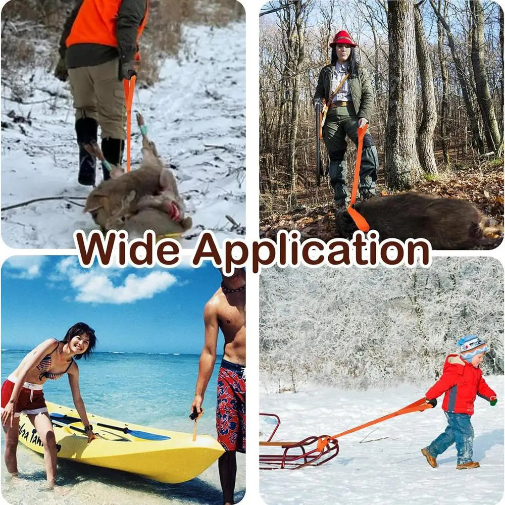 Deer Drag Rope Multi-Purpose Deer Hunting Gear Folding Pulling Strap Dragging Pull Belt for Luggage Wild Boar Trees Goat