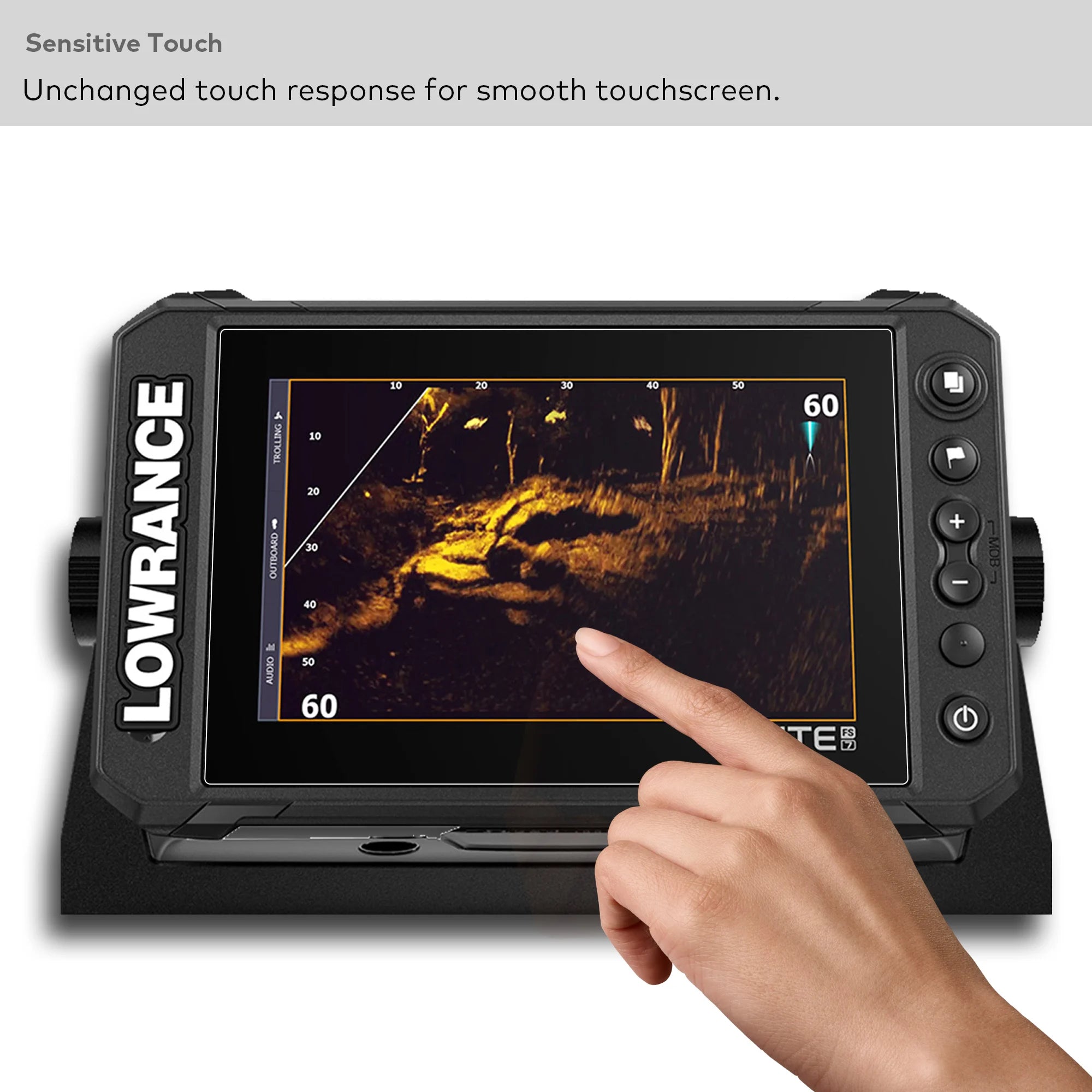 Premium Tempered Glass Screen Protector for Lowrance Elite FS 7 Inch Touchscreen Fish Finders Accessories Anti Scratch/Glare