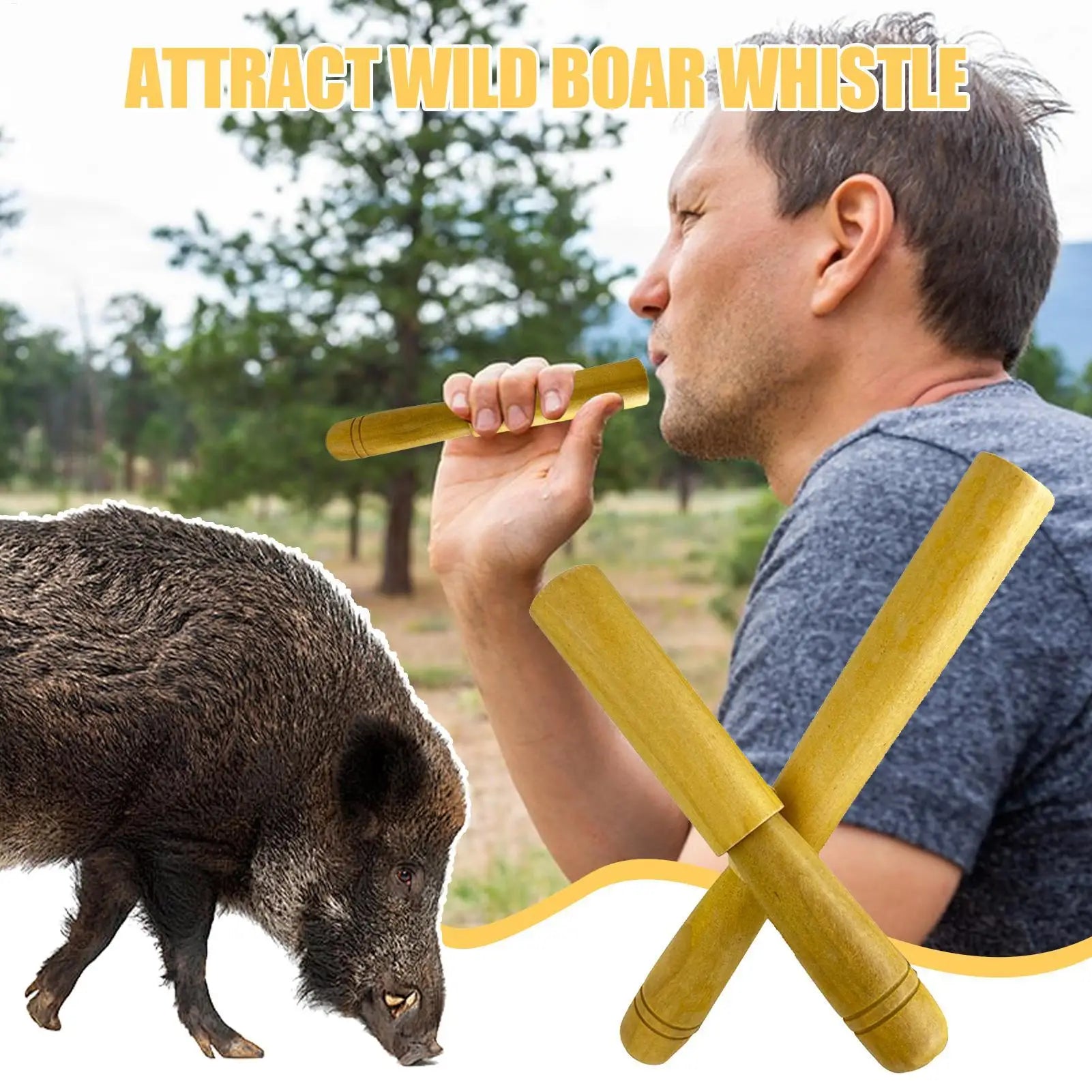 Portable Imitation Sound Hog Call Tool Outdoor Log Wild Boar Whistle To Attract Wild Boars Attract Wild Boar Whistle Wooden Hog