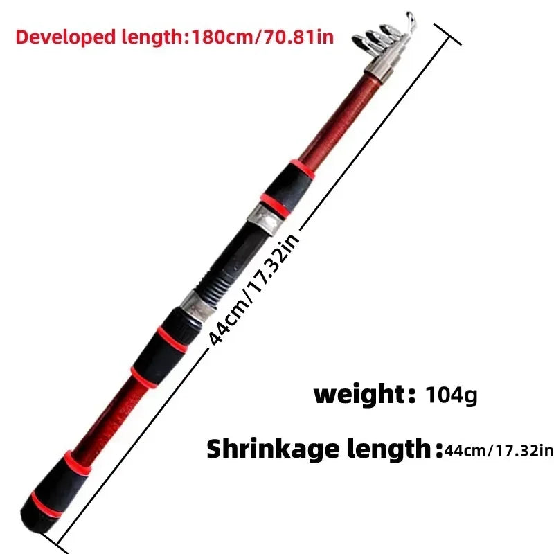 Fishing Pole Set Full Kits With Telescopic Fishing Rod And Spinning Reel Baits Hooks Travel Pole Set  Bait, hook, tackle set