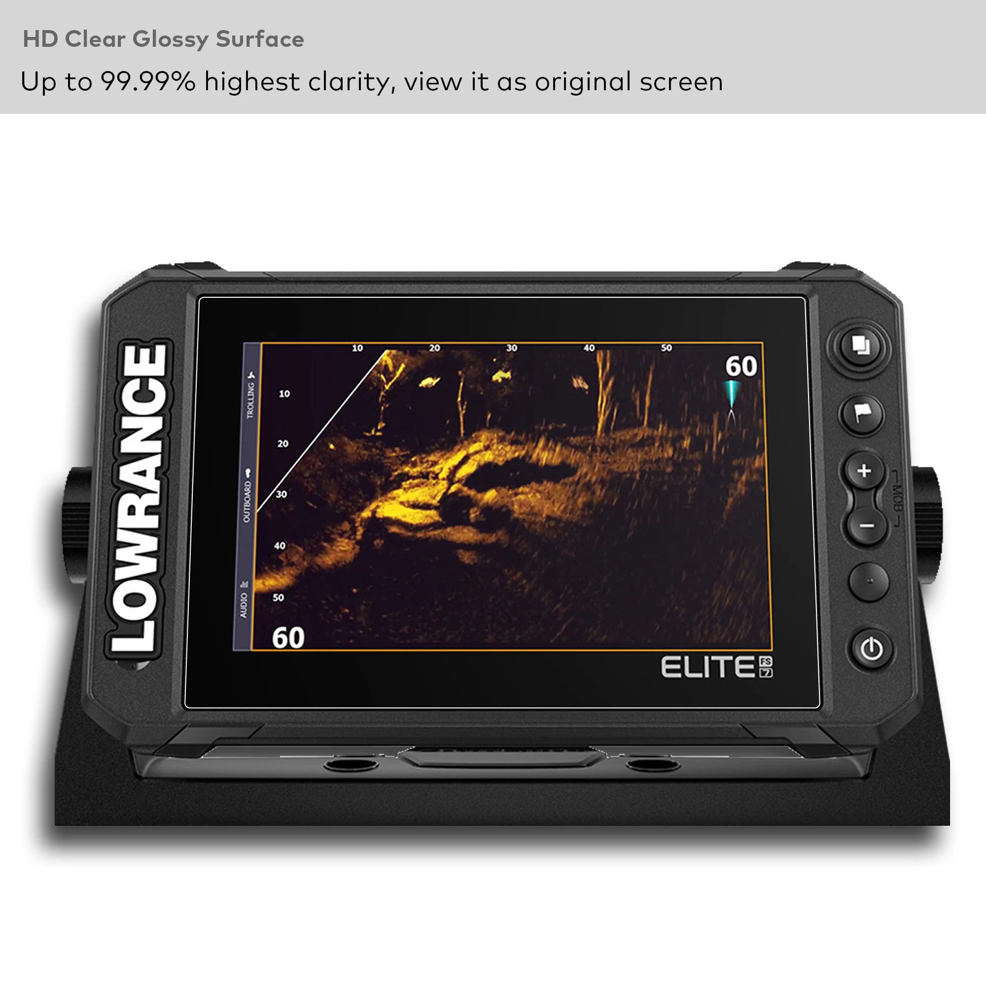 Premium Tempered Glass Screen Protector for Lowrance Elite FS 7 Inch Touchscreen Fish Finders Accessories Anti Scratch/Glare
