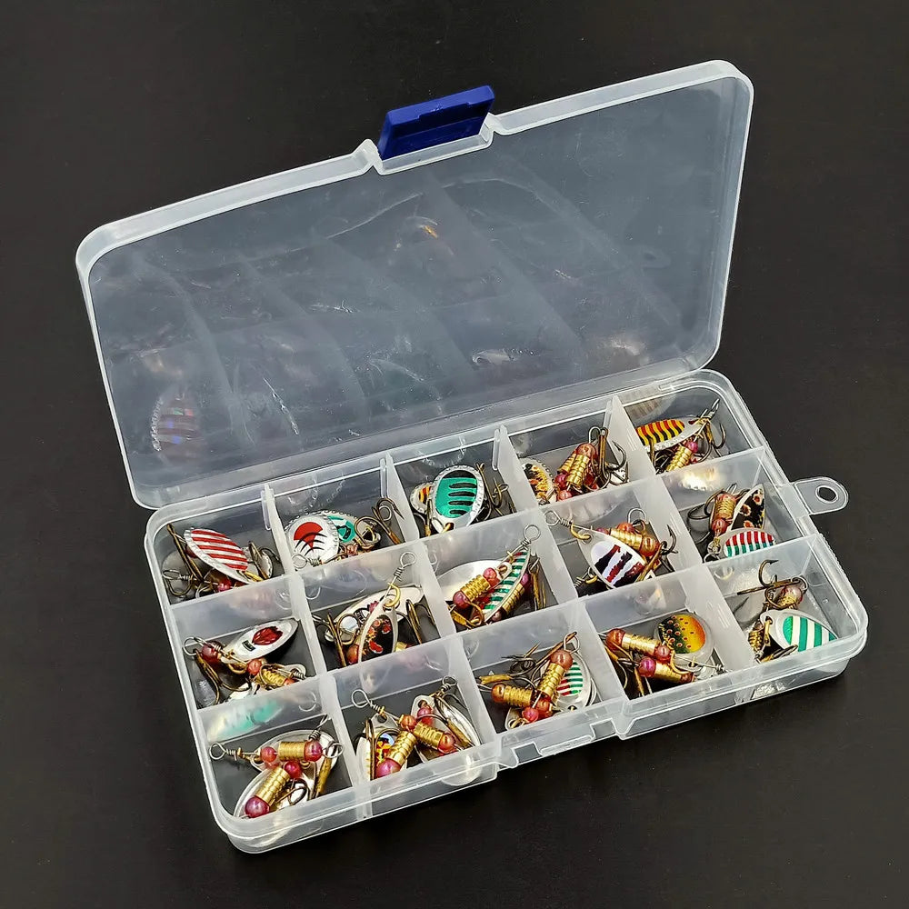 30pcs/Lot Spinners Fishing Lure Kit Metal Sequin Spoon Hard Bait Fishing Wobblers Set Fishing Tackle Isca Atificial Lure Pesca