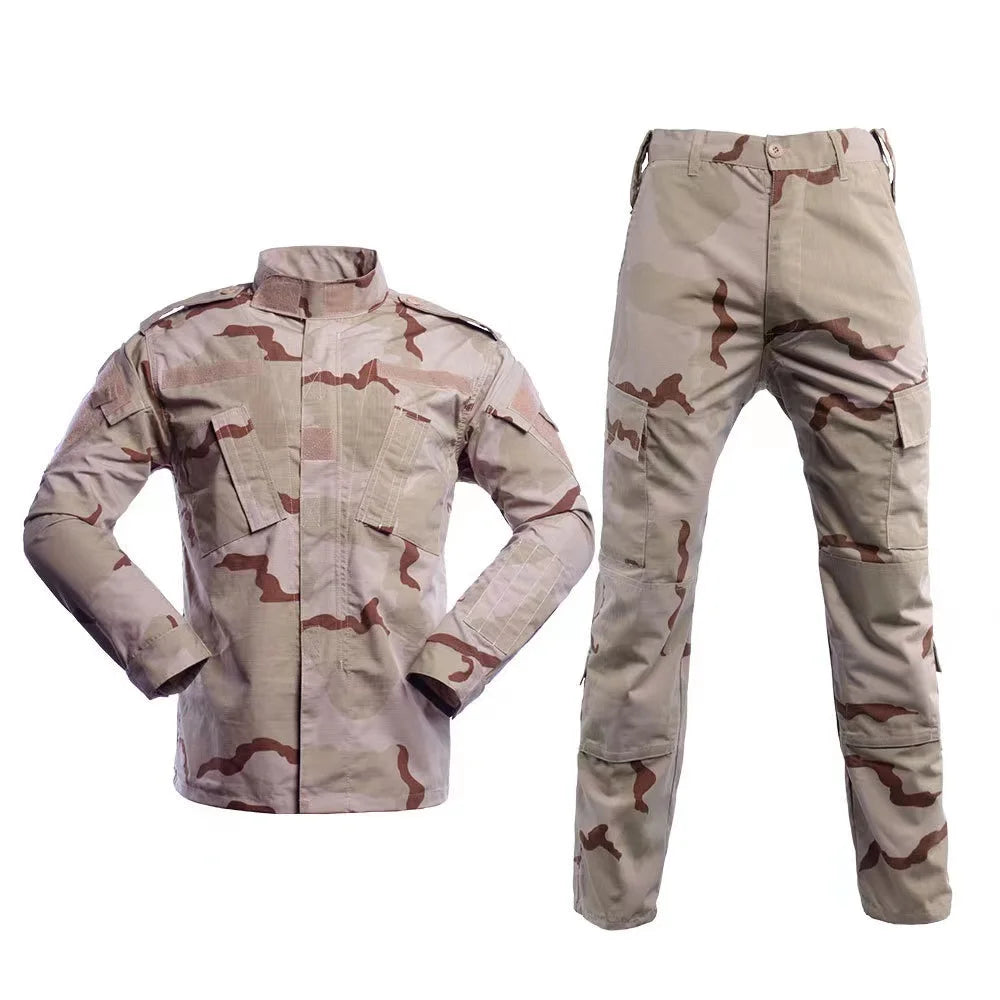 Men's Sets Outdoor Working Uniform Hiking Clothes Jungle Adventure Uniform Multi Pockets Working Clothes Men's Sets Uniform