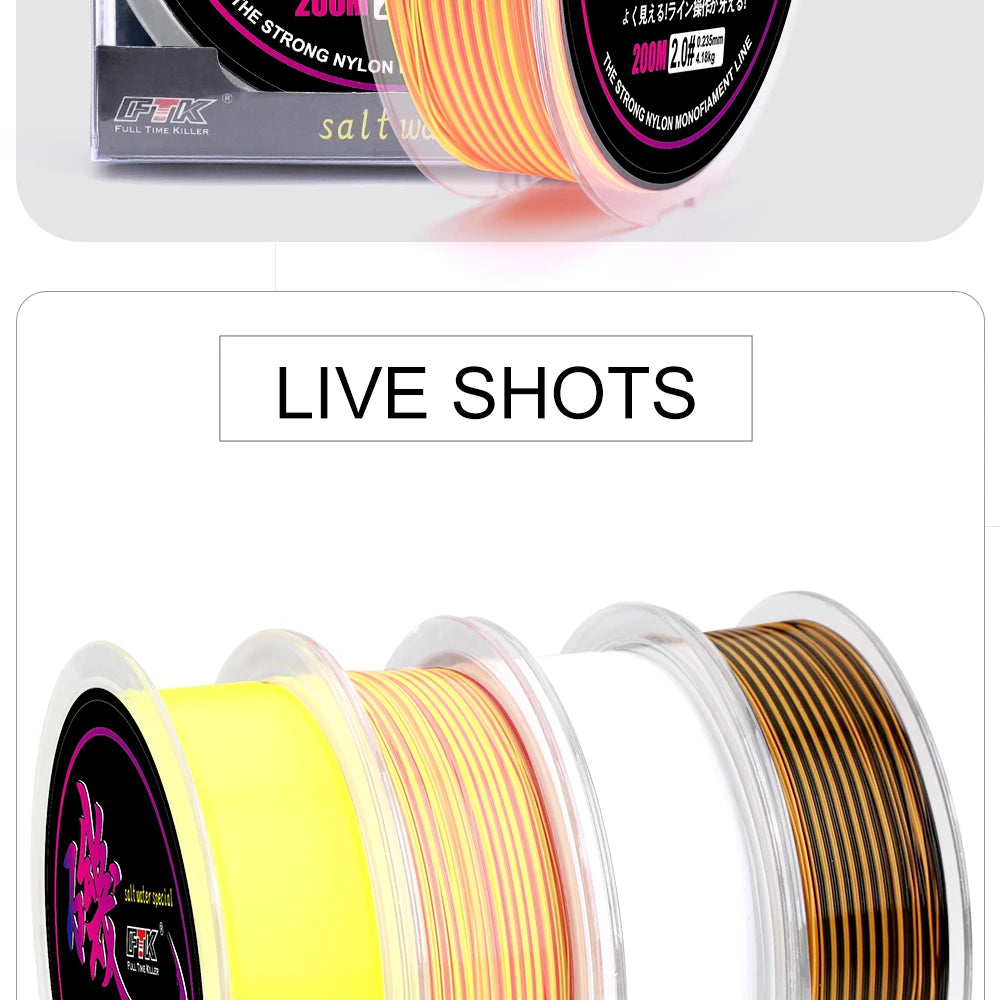 FTK 200M Rock Fishing Line Semi Floating Boat For Sea Saltwater Fishing Super Wear-resistant And Strong Fishing Equipment