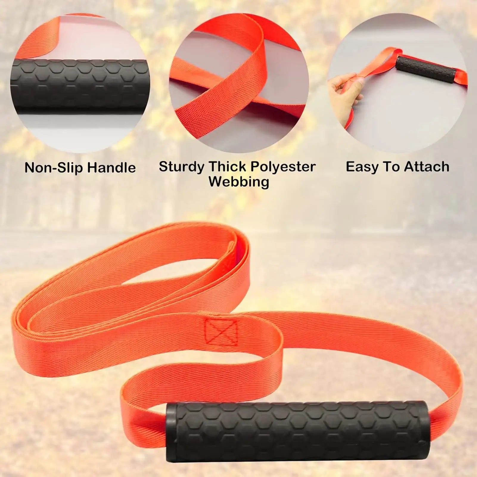 Deer Drag Rope Multi-Purpose Deer Hunting Gear Folding Pulling Strap Dragging Pull Belt for Luggage Wild Boar Trees Goat
