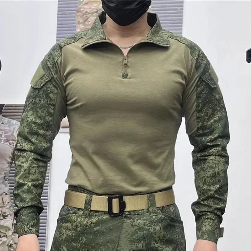2/3PCS Combat Uniform Soft Fleece Tactical Suits Milit Camo Sets Hunting Shirts Cargo Pants Trainning Airsoft Paintball Clothes