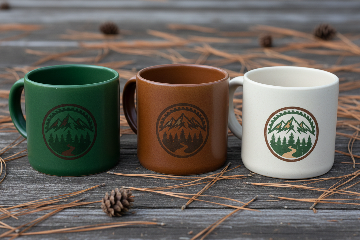 Timber & Trail Mug Colour Variants with Logo